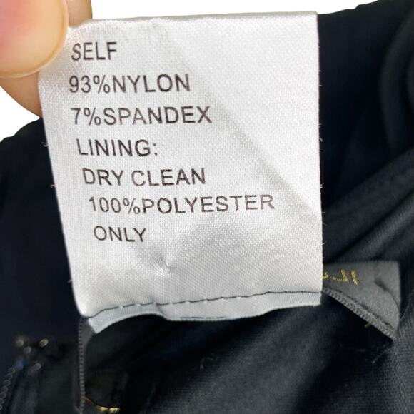 Tadashi Shoji Asymmetric Ruched Draped Black Mesh Sleeve Full Length Gown - Picture 7 of 7